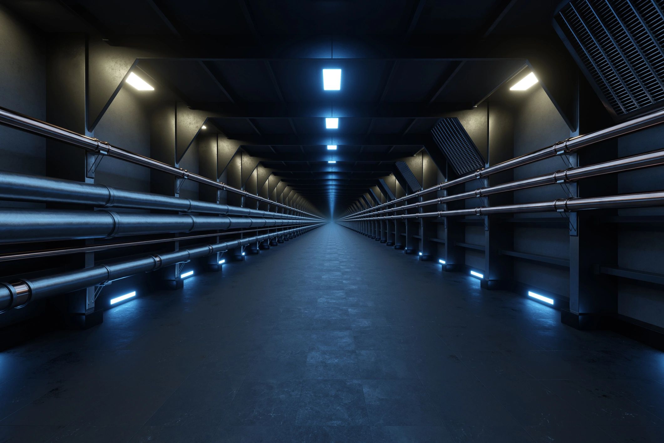 Industrial corridor representing technical repair environments